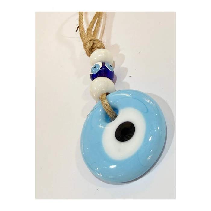 Bebe Mavisi El Yapımı Cam Nazar Boncuğu 5cm Duvar Süsü