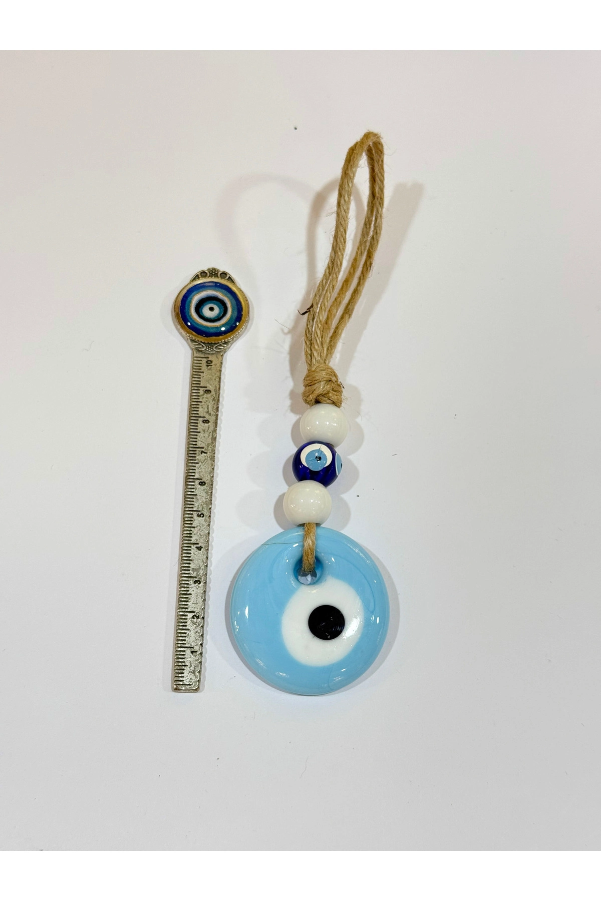 Bebe Mavisi El Yapımı Cam Nazar Boncuğu 5cm Duvar Süsü