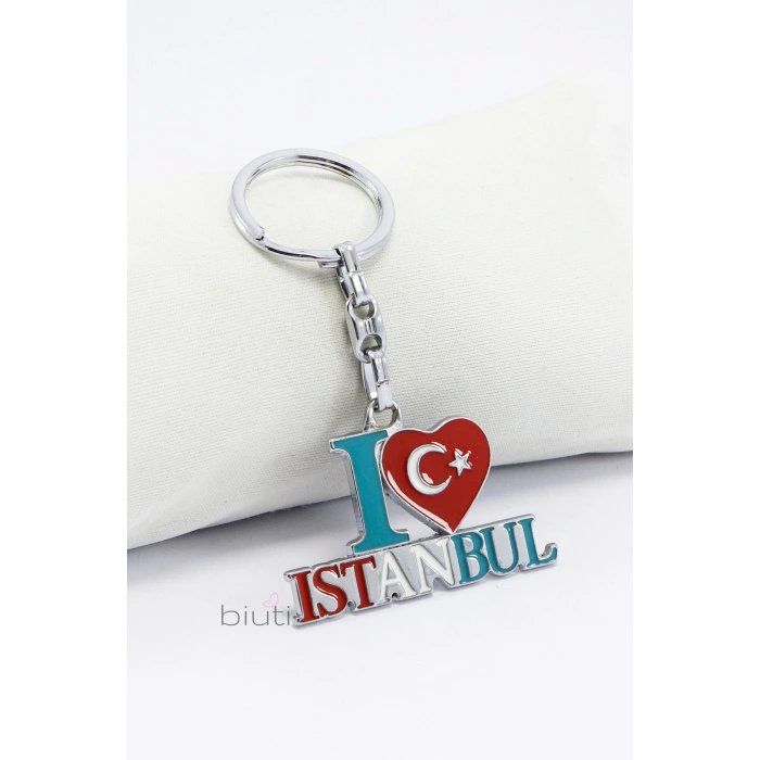 I Love Istanbul Temalı Metal Anahtarlık, İstanbul Hatırası ve Hediyelik Anahtarlık