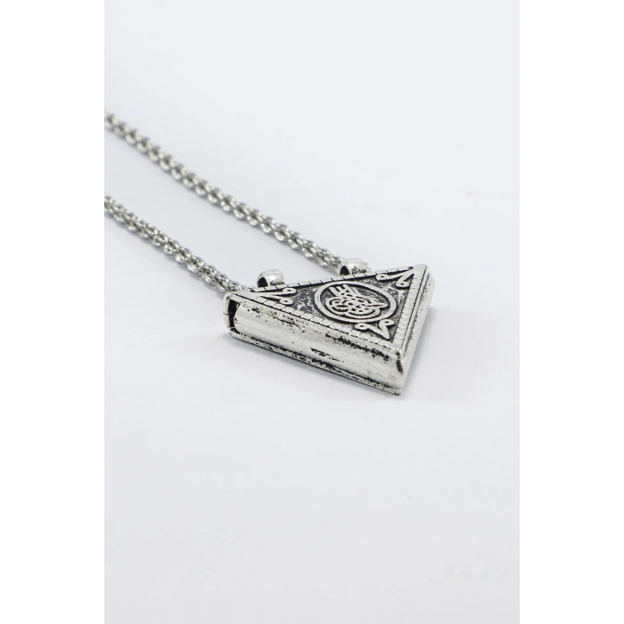 Metal Üçgen Cevşen Kolye Zincirli