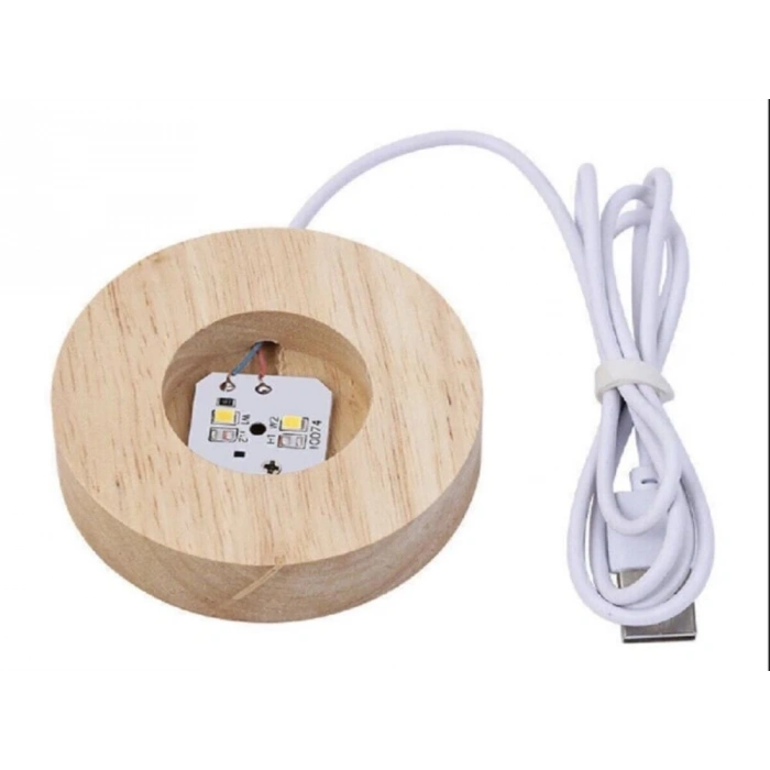 GEYİK CAM KÜRE AHŞAP USB ALTLIK