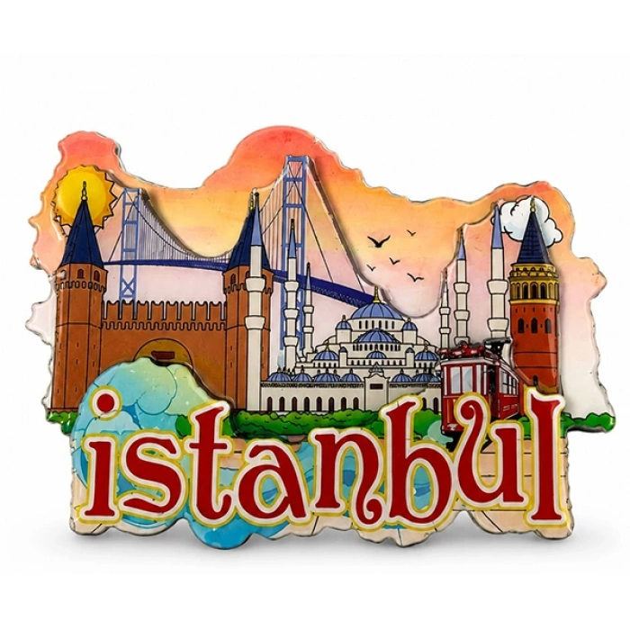 İstanbul Temalı Ahşap Buzdolapı Süsü Magnet Alk5938