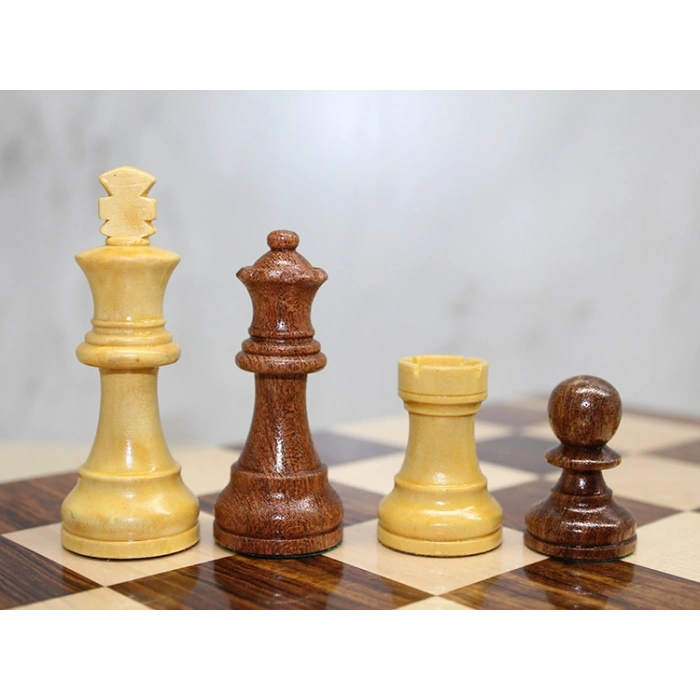 Özel Vernikli Mıknatıs Taşlı Ahşap Katlanabilir Kutulu Satranç Oyunu 17.5 Cm G221