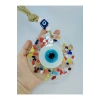 Renkli Nazar Boncuğu 12cm El Yapımı Cam Duvar Dekoru
