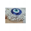 Beyaz Kırıntılı Cam Nazar Boncuğu El Yapımı Duvar Dekoru 13 Cm