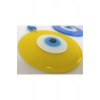Opak Cam Nazar Boncuğu Ikili Set Mavi Ve Sarı Duvar Dekoru 12cm