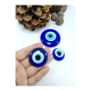 Deliksiz Nazar Boncuğu Seti 5,5 - 4- 3 Cm El Yapımı Cam Dekoratif Hediyelik Eşya