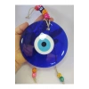 Renkli Boncuklu Büyük Nazar Boncuğu 13cm El Yapımı Cam Duvar Dekoru