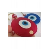Opak Kırmızı Ve Mavi Cam Nazar Boncuğu Ikili Set Duvar Dekoru 12 Cm Hediyelik Eşya