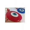 Opak Kırmızı Ve Mavi Cam Nazar Boncuğu Ikili Set Duvar Dekoru 12 Cm Hediyelik Eşya