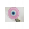 Toz Pembe El Yapımı Deliksiz Büyük Cam Nazar Boncuğu 12 Cm Masa Üstü Dekor Hediyelik Eşya