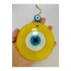 Opak Sarı Nazar Boncuğu 10 Cm El Yapımı Cam Duvar Dekoru Hediyelik Eşya