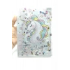 Hediyelik Defter A5 Boy Simli Ve Sulu Şeffaf Unicorn Temalı Defter Okula Başlangıç Hediyesi