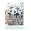 Hediyelik Kırtasiye Seti A5 Boy Simli/sulu Şeffaf Panda Temalı Defter + Şeffaf/simli Kalemlik