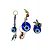 Nazarlık Set Duvar Dekoru + Anahtarlık + Magnet El Yapımı Cam Hediyelik Set