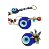 Nazarlık Set Duvar Dekoru + Anahtarlık + Magnet El Yapımı Cam Hediyelik Set