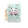 Hediyelik Defter A5 Boy Simli Ve Sulu Şeffaf Hello Panda Temalı Defter Okula Başlangıç Hediyesi