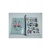 Hediyelik Kırtasiye Seti A5 Boy Simli/sulu Şeffaf Panda Temalı Defter + Şeffaf/simli Kalemlik