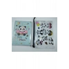 Hediyelik Kırtasiye Seti A5 Boy Simli/sulu Şeffaf Panda Temalı Defter + Şeffaf/simli Kalemlik