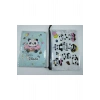 Hediyelik Kırtasiye Seti A5 Boy Simli/sulu Şeffaf Panda Temalı Defter + Şeffaf/simli Kalemlik