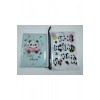 Hediyelik Kırtasiye Seti A5 Boy Simli/sulu Şeffaf Panda Temalı Defter + Şeffaf/simli Kalemlik