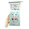 Hediyelik Kırtasiye Seti A5 Boy Simli/sulu Şeffaf Panda Temalı Defter + Şeffaf/simli Kalemlik