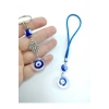 Nazar Boncuğu Anahtarlık + Araba Dikiz Ayna Süsü El Yapımı Cam Hediyelik Set