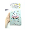 Hediyelik Kırtasiye Seti A5 Boy Simli/sulu Şeffaf Panda Temalı Defter + Şeffaf Kalemlik