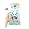 Hediyelik Kırtasiye Seti A5 Boy Simli/sulu Şeffaf Panda Temalı Defter + Şeffaf Kalemlik