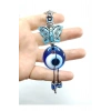 Nazar Boncuğu Anahtarlık / Araba Dikiz Ayna Süsü El Yapımı Kelebekli Cam Dekoratif Hediyelik Set