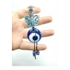 Nazar Boncuğu Anahtarlık / Araba Dikiz Ayna Süsü El Yapımı Kelebekli Cam Dekoratif Hediyelik Set