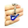 Nazar Boncuğu Kuş Anahtarlık + Kuş Araba Dikiz Ayna Süsü Cam El Yapımı Dekoratif Hediyelik Set