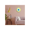 Minimalist Açık Sarı Nazar Boncuğu El Yapımı Ahşap Büyük Nazarlık 20 Cm Hediyelik Eşya