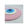 Minimalist Bebe Pembe Nazar Boncuğu El Yapımı Ahşap Büyük Nazarlık 25 Cm Hediyelik Eşya