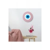 Minimalist Bebe Pembe Nazar Boncuğu El Yapımı Ahşap Büyük Nazarlık 20 Cm Hediyelik Eşya