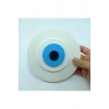 Minimalist Beyaz Nazar Boncuğu El Yapımı Ahşap Büyük Nazarlık 15 Cm Hediyelik Eşya