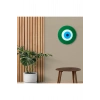 Minimalist Yaprak Yeşili Nazar Boncuğu El Yapımı Ahşap Büyük Nazarlık 30 Cm Hediyelik Eşya