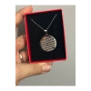 Isim Yazılır Ayetel Kürsü Işlemeli Yazılı Gümüş Renk 316l Çelik Kolye Karama Yapmaz Hediye