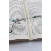 El Yapımı Cam Nazar Boncuğu Metal Yapraklı Dal Kitap Ayracı, Hediyelik Ağaç Dalı Kitap Ayracı