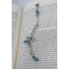 El Yapımı Cam Nazar Boncuğu Metal Yapraklı Dal Kitap Ayracı, Hediyelik Ağaç Dalı Kitap Ayracı