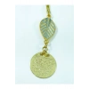Pastel Mint Yeşili Yapral Metal Ayetel Kürsi Araba Dikiz Ayna Süsü, Gold Renkli