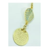 Pastel Mint Yeşili Yapral Metal Ayetel Kürsi Araba Dikiz Ayna Süsü, Gold Renkli