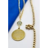 Zirkon Taşlı Nazar Gold Çelik Çift Taraflı Ayetel Kürsi/ Nazar Ayeti Araba Dikiz Ayna Süsü