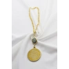 Zirkon Taşlı Nazar Gold Çelik Çift Taraflı Ayetel Kürsi/ Nazar Ayeti Araba Dikiz Ayna Süsü