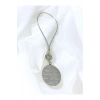 Parlak Ay Yıldız Gümüş Renk Çelik Çift Taraflı Ayetel Kürsi/ Nazar Ayeti Araba Ayna Süsü(4,5 CM)