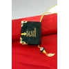 El Yapımı Cam Nazar Boncuklu Siyah Kadife Mini Kur an-ı Kerim Araba Dikiz Ayna Süsü