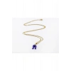 Minimal Lacivert Nazarlı Murano Nal Kolye, Hediyelik Kolye (60 cm)