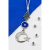 Hamse Eli Çerçeveli Nazar Boncuklu Ay Yıldız Araba Dikiz Ayna Süsü, Yeni Araba Hediyesi