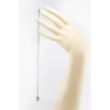 Gümüş Renkli Parlak Taşlı Nazarlı Hamse Lak Kaplama Bijuteri Kolye (Zincir 45 cm)