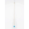 El Yapımı Çerçeveli Cam Nazar Boncuklu Çelik Zincirli Kolye (Zincir 60 cm)
